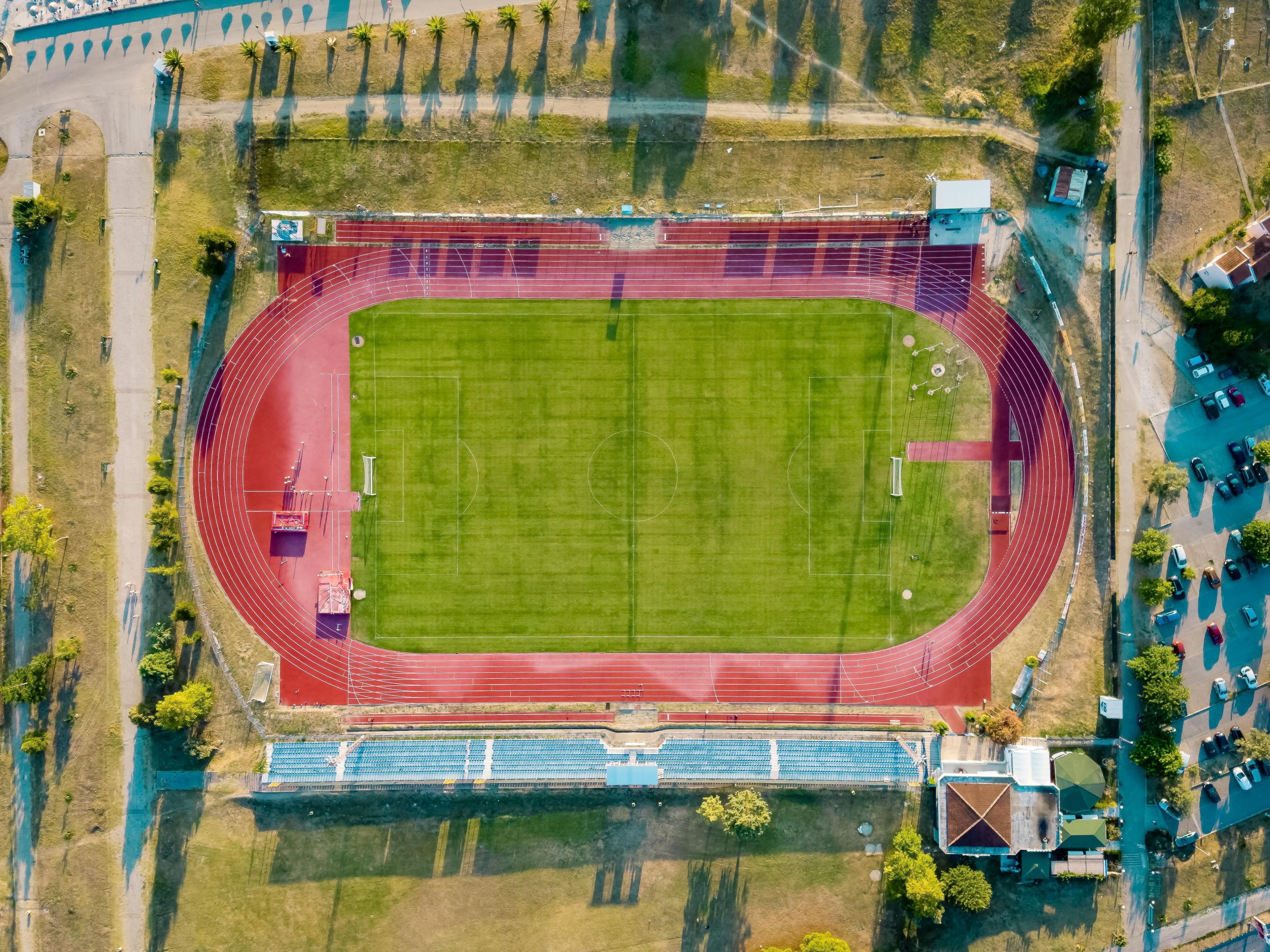 Runner doing interval training on track
